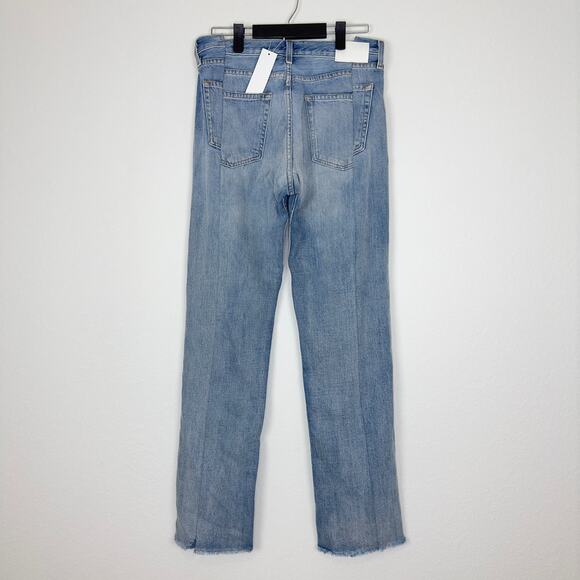 NWT EB DENIM OG High Waisted Raw Hem Straight Leg Jeans in Newport Size 30 - Picture 4 of 9
